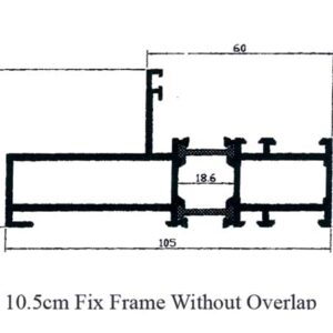 10.5cm Fix Frame Without Overlap Profile TB Hinge Series Gulf Extrusion