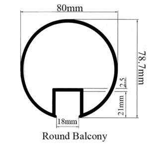 Round Balcony Profile 80mm