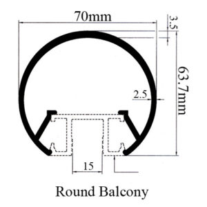 Round Balcony Profile 70mm