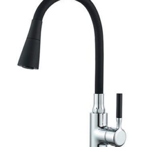 Black Kitchen Sink Mixer Tap with Swivel Spout | Single Lever Faucet – Model A9890F-1