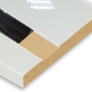 White & Metallic Slot Post-Formed PVC High Glossy AGT MDF Panel – Premium Quality